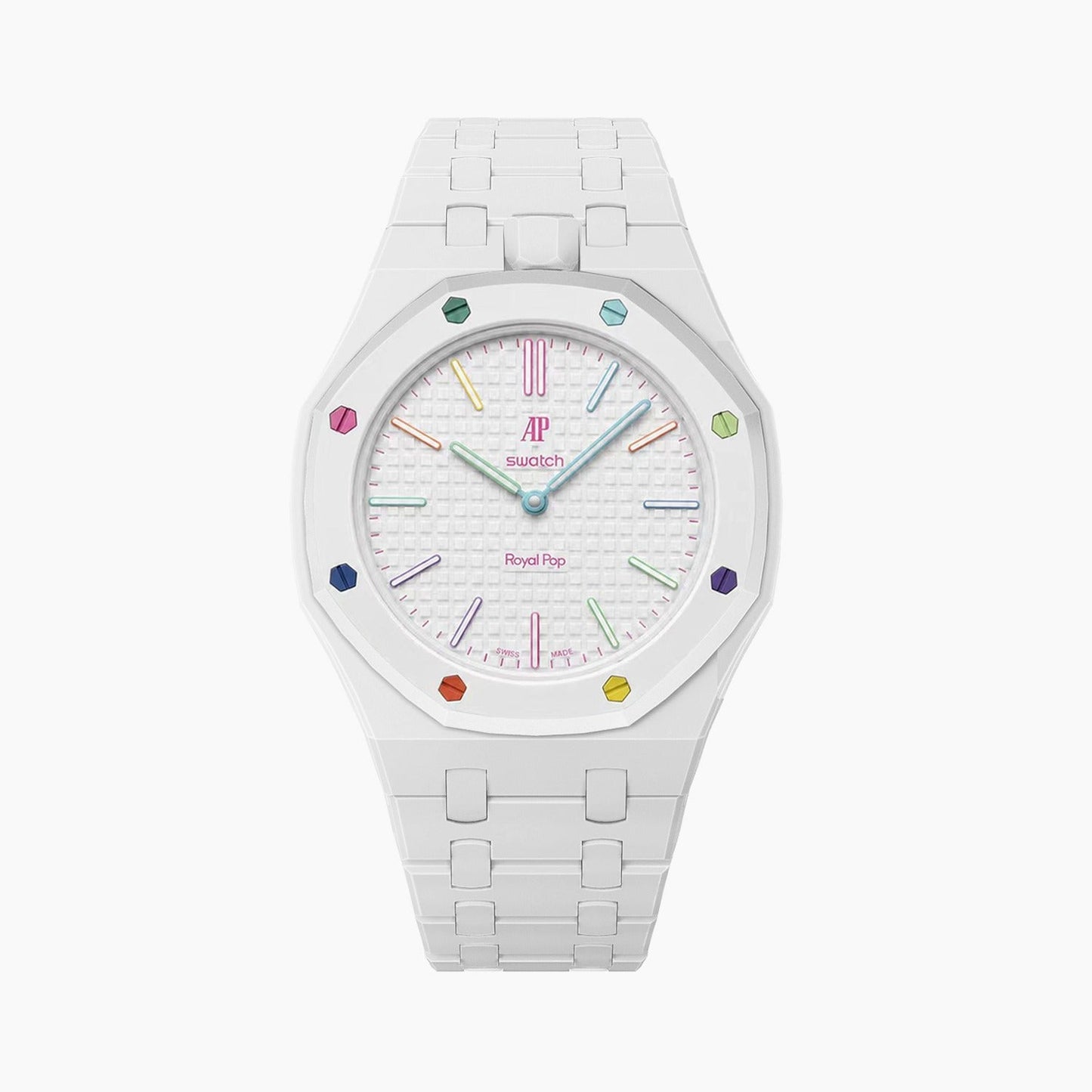 Audemars Piguet x Swatch Royal Pop "HUIT BLANC" 40 mm + Ceramic Case-Strap