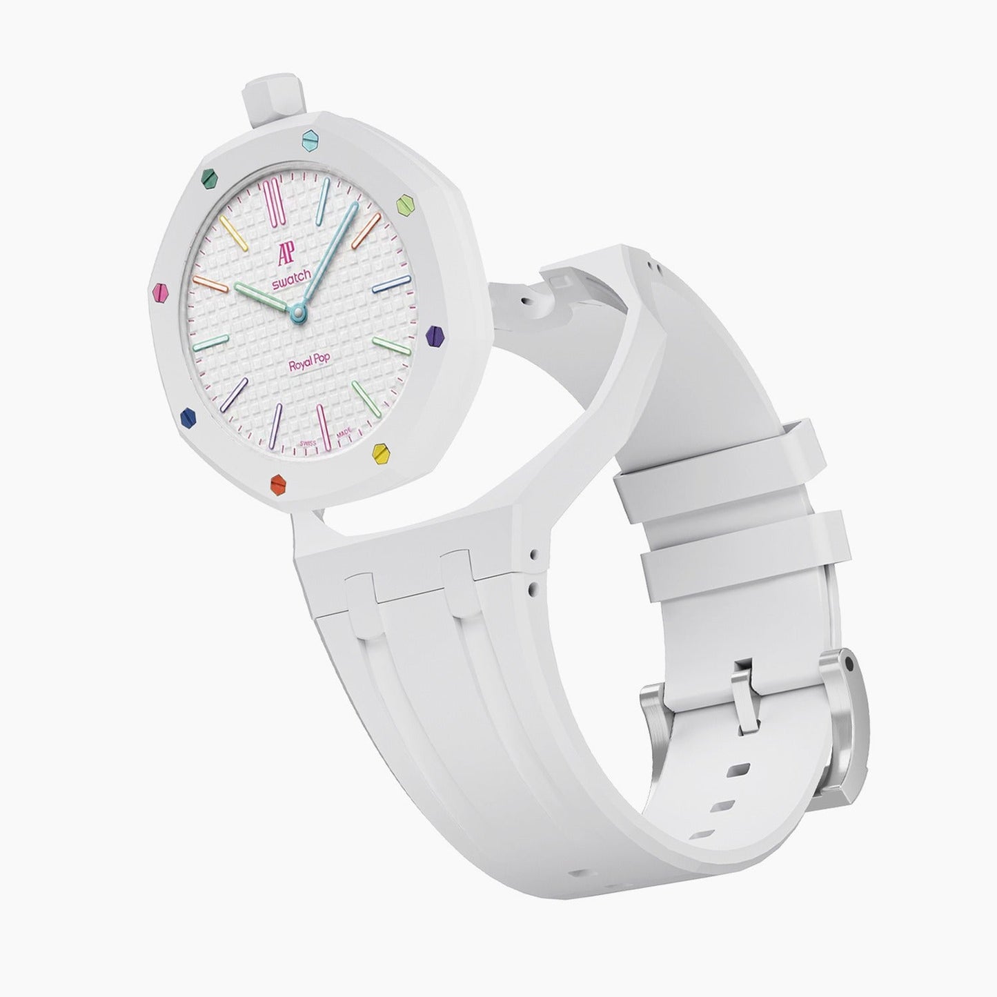 Audemars Piguet x Swatch Royal Pop "HUIT BLANC" 40 mm + Rubber Case-Strap