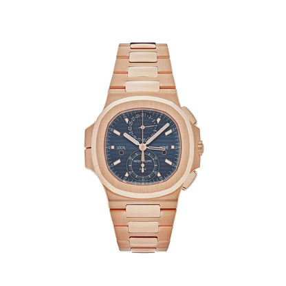 Patek Philippe Nautilus 3285 V3 – AAA+ 5990/1R-001 Travel Time Flyback Chronograph Rose Gold Blue Dial (2025)