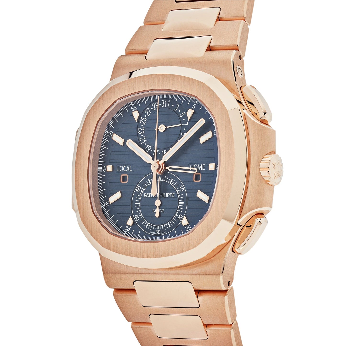 Patek Philippe Nautilus 3285 V3 – AAA+ 5990/1R-001 Travel Time Flyback Chronograph Rose Gold Blue Dial (2025)